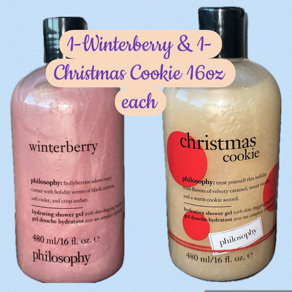 Philosophy: 1-Winterberry & 1-Sugar Cookie Washes 16oz each